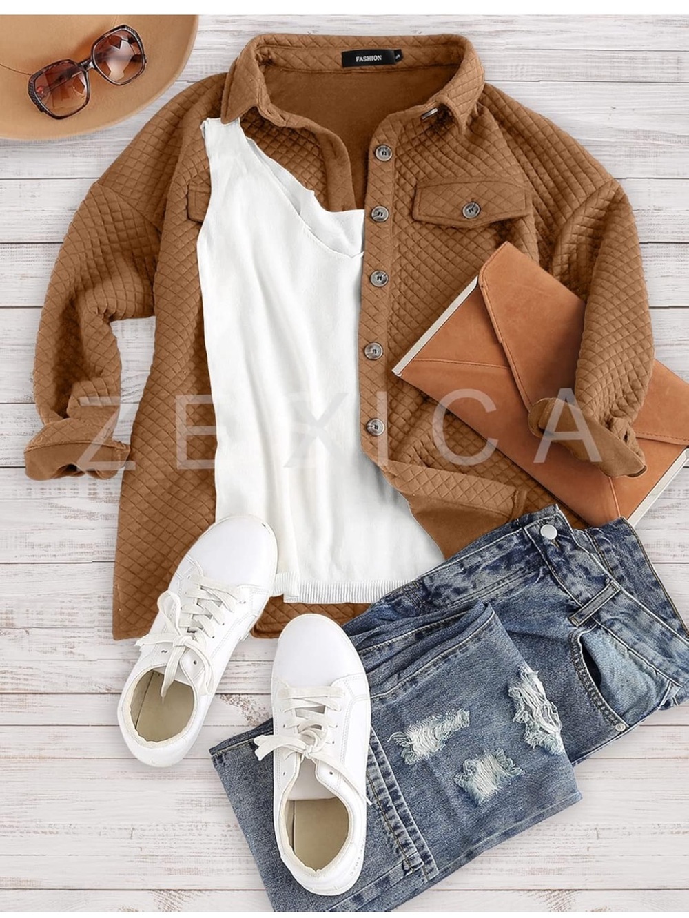 NWT Casual Long Sleeve Button Down Loose Lightweight Shacket Shirt Jacket Coat M - Picture 5 of 6